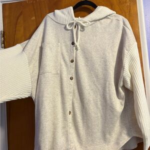 POL Ivory Knit Hooded Cardigan